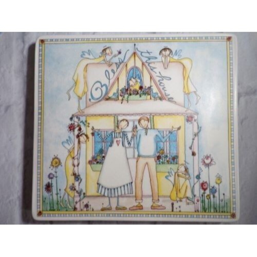 2005 Demdaco Claire Stoner Pure Of Heart Bless This House Ceramic Tile Plaque